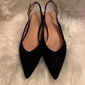 Very low Kitty Heel Slingbacks
